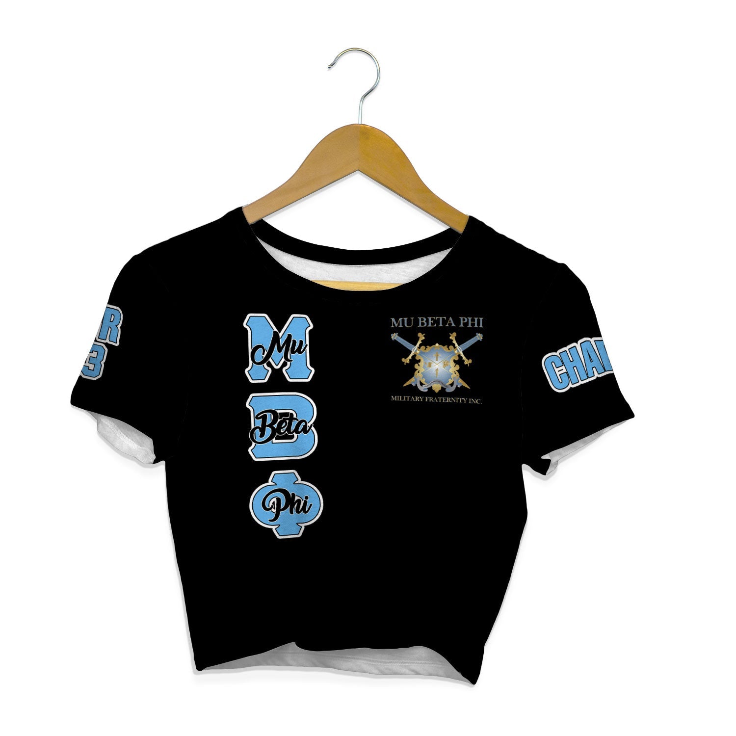 Fraternity Shirt - Personalized Mu Beta Phi Croptop T Shirt Original Dark Style