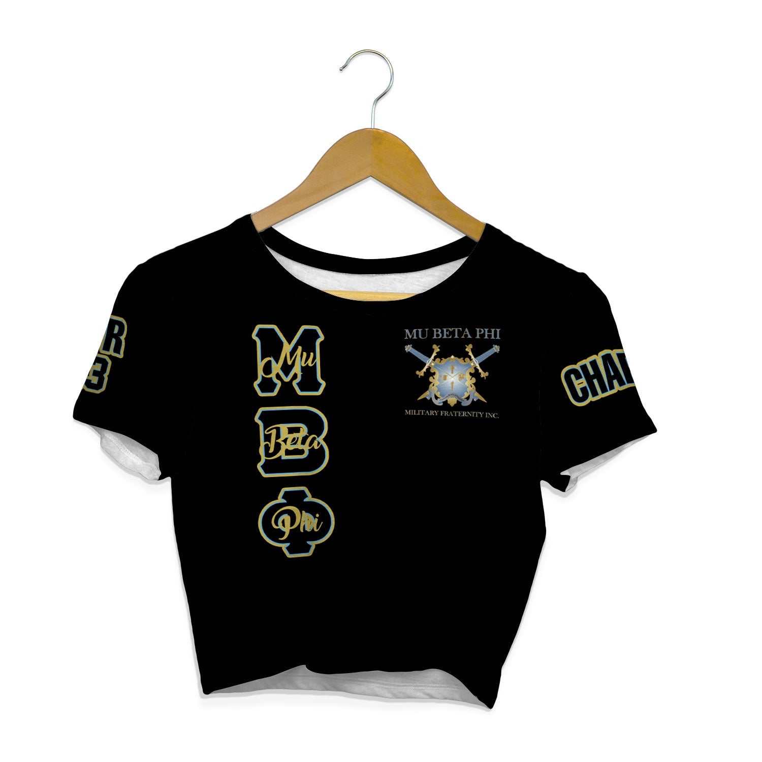 Fraternity Shirt - Personalized Mu Beta Phi Croptop T Shirt Original Black Style