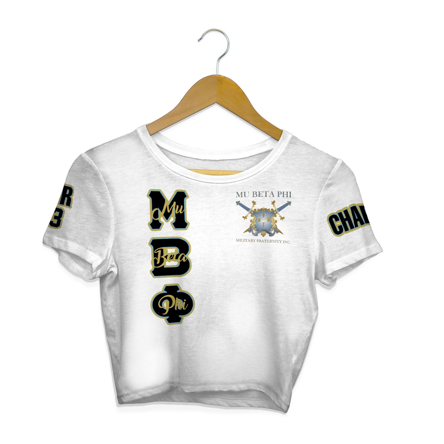 Fraternity Shirt - Personalized Mu Beta Phi Croptop T Shirt Original White Style