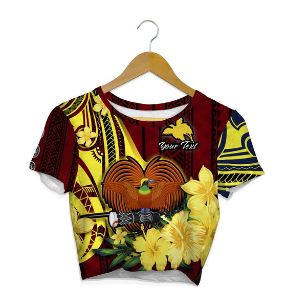 Custom Papua New Guinea Croptop T Shirt Polynesian PNG Bird Independence Day - LH1