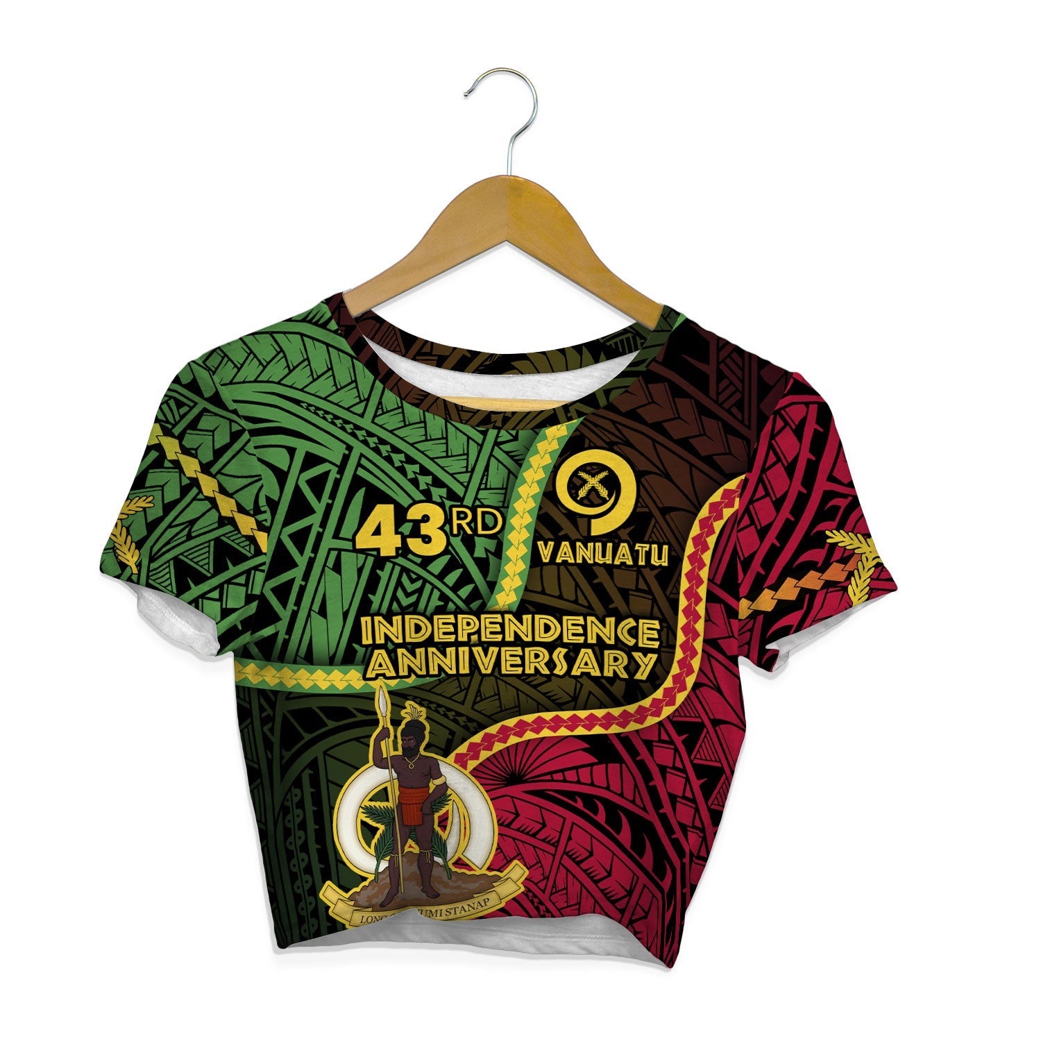 Vanuatu Croptop T Shirt Independence Day 43rd Anniversary Style