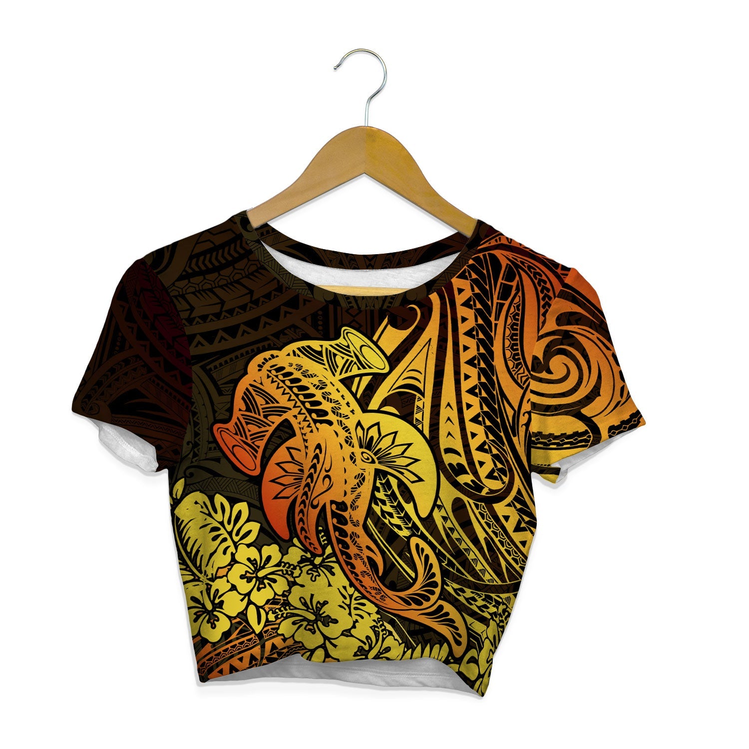 Hawaii Hammerhead Shark Croptop T Shirt Reggae Style