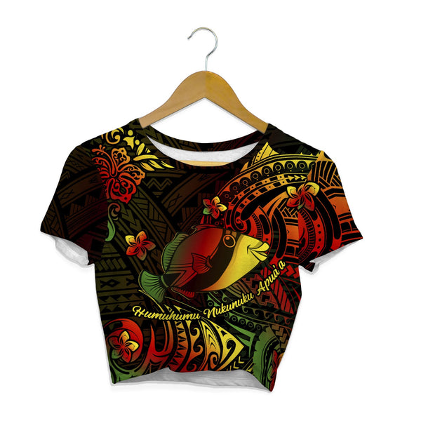 Hawaii Humuhumu Fish Croptop T Shirt Reggae Style