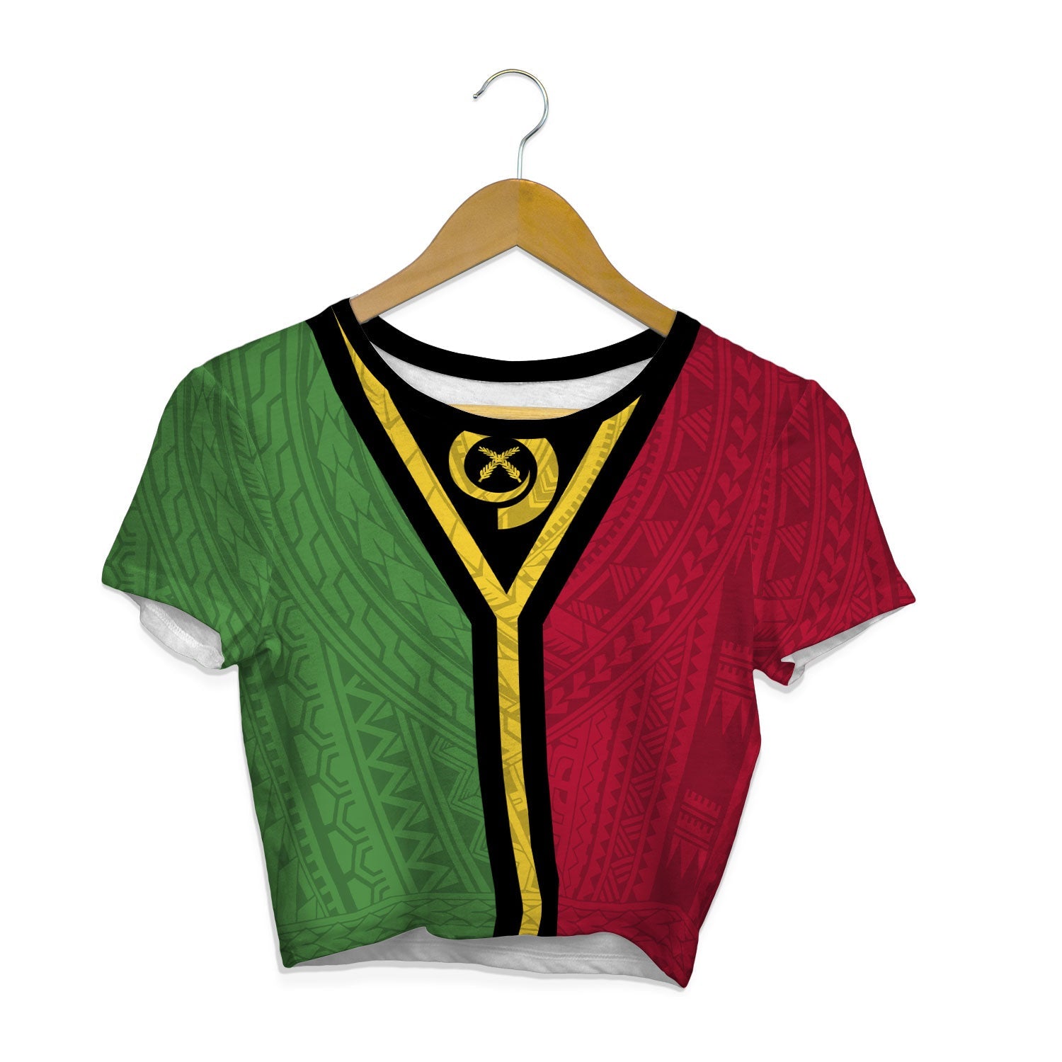 Vanuatu Croptop T Shirt Polynesian Flag Style