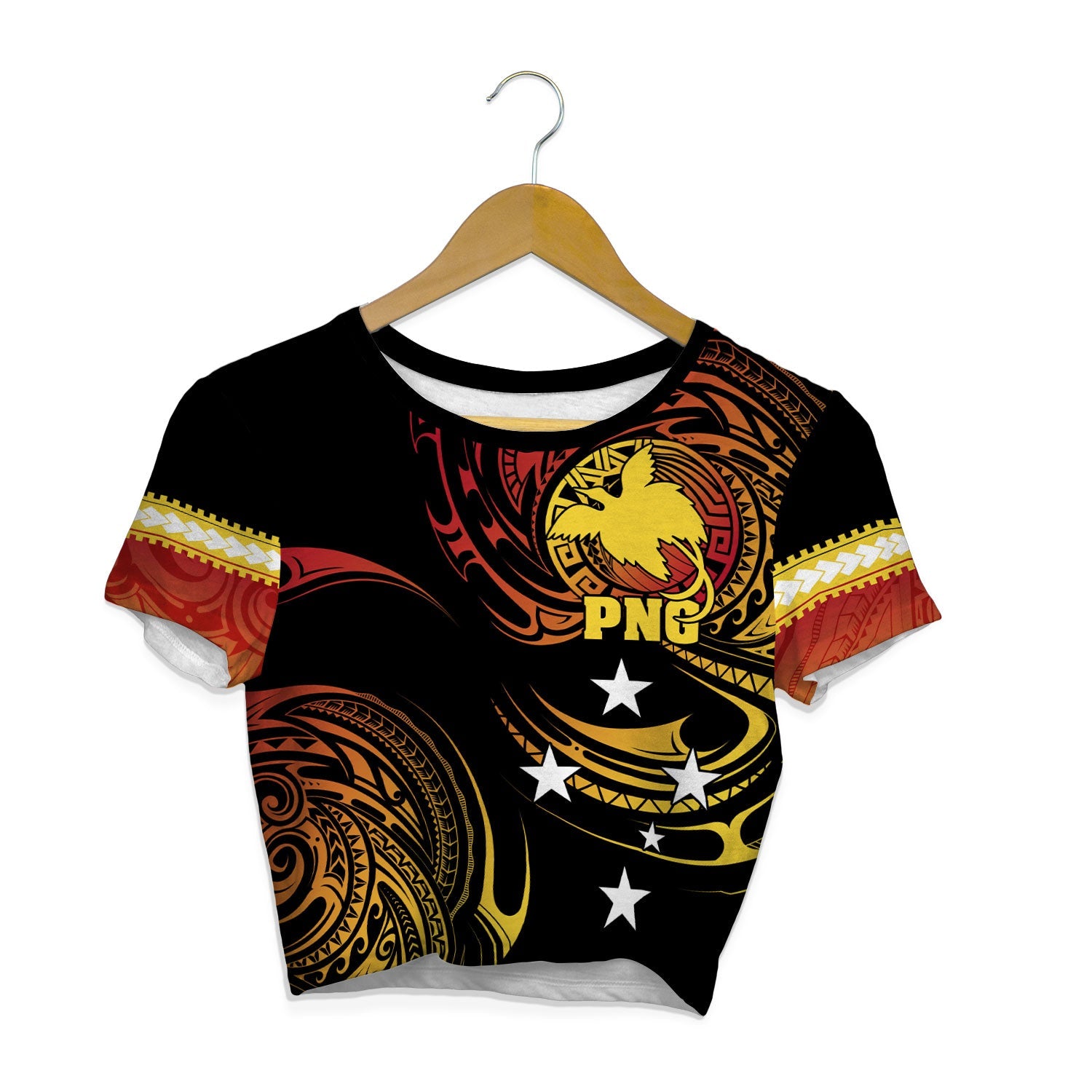 Papua New Guinea Croptop T Shirt Huli Wigmen Style