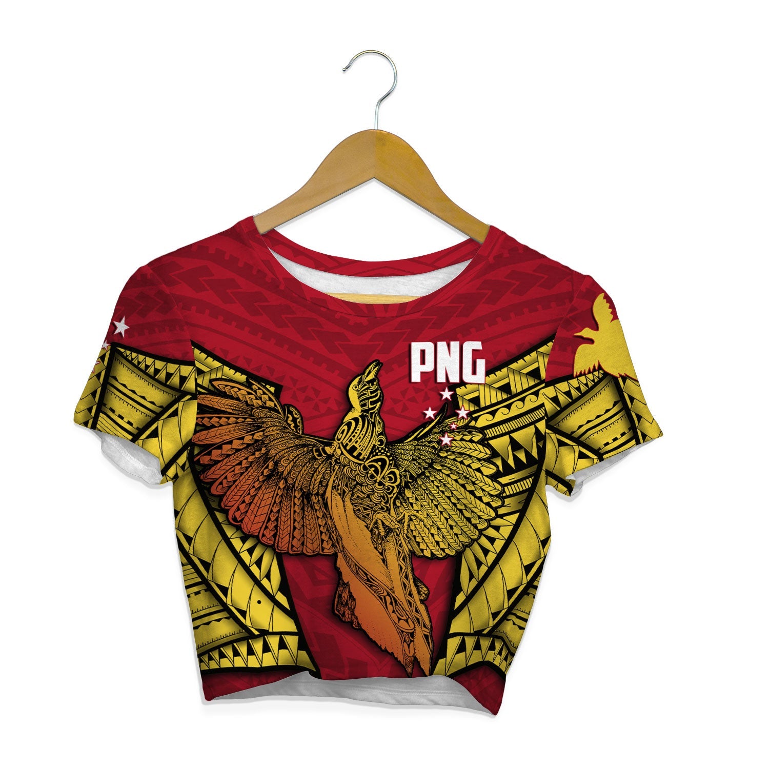 Papua New Guinea Independence Day Croptop T Shirt Raggiana Bird of Paradise Style