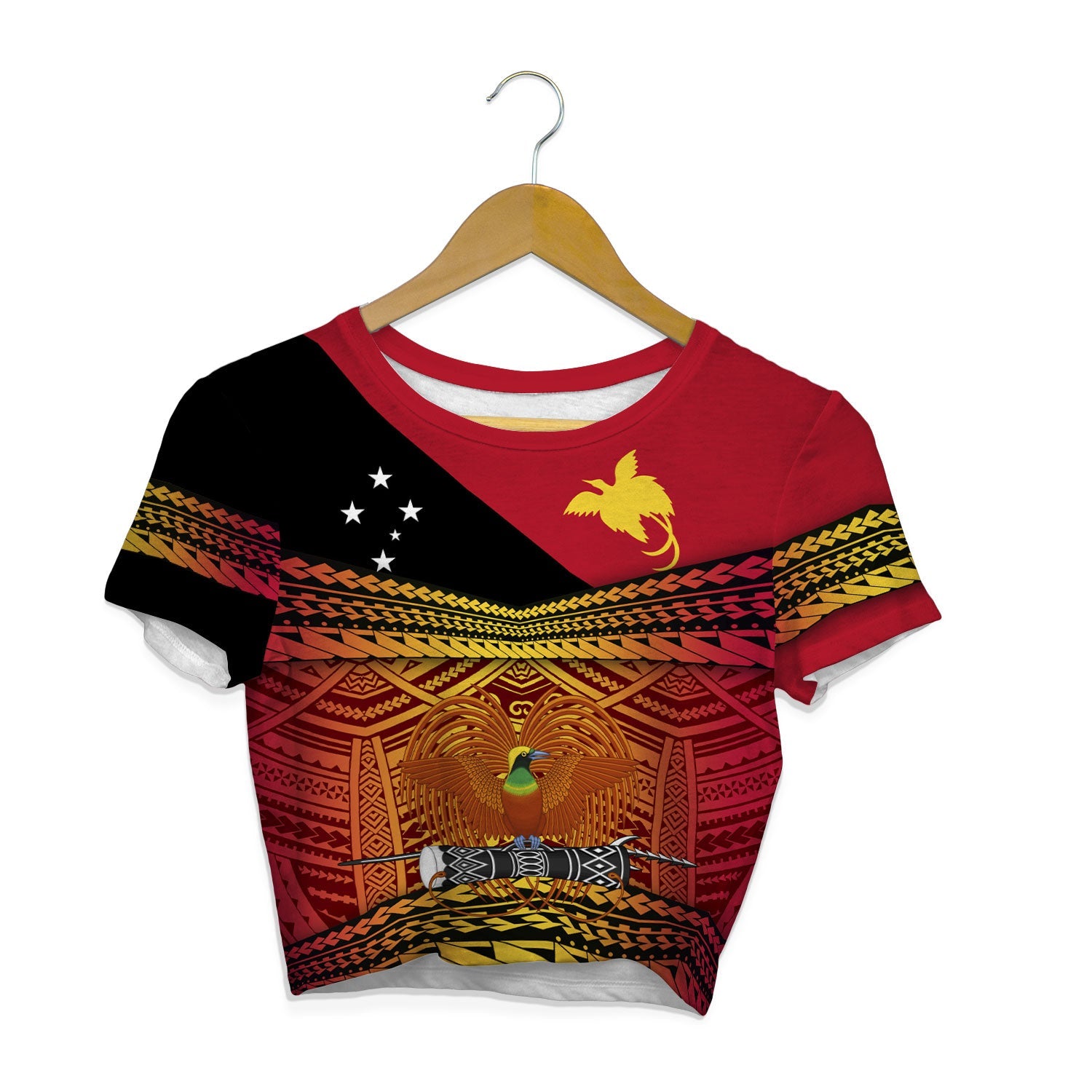 Papua New Guinea Independence Day Croptop T Shirt PNG Emblem Style