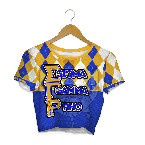 Sorority Shirt - Christmas Sigma Gamma Rho Girl Croptop T Shirt Rhombus Pattern Style