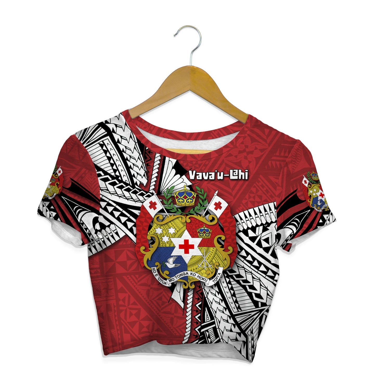 Custom Tonga Vava'u Lahi Coat Of Arms Croptop T Shirt