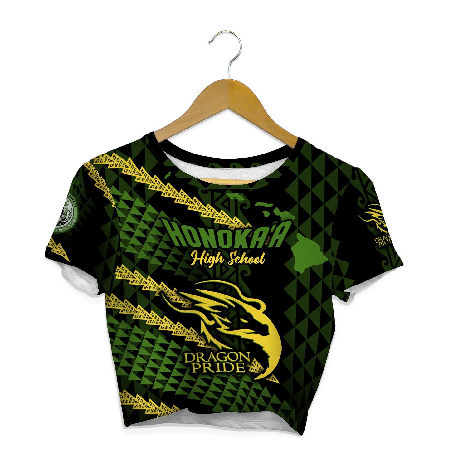 Hawaii Honoka High & Intermediate School Custom Croptop T Shirt Map Style