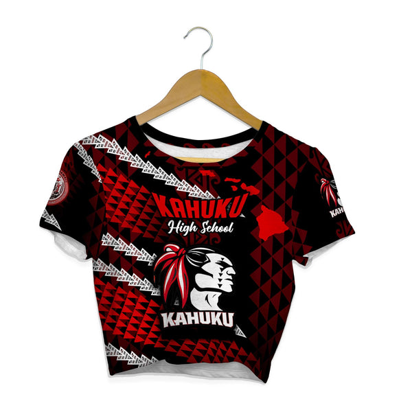 Hawaii Kahuku High & Intermediate School Custom Croptop T Shirt Map Style