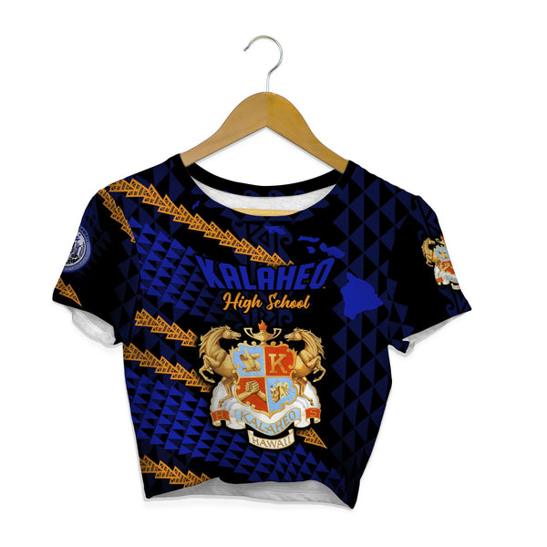 Hawaii Kalaheo High School Custom Croptop T Shirt Map Style