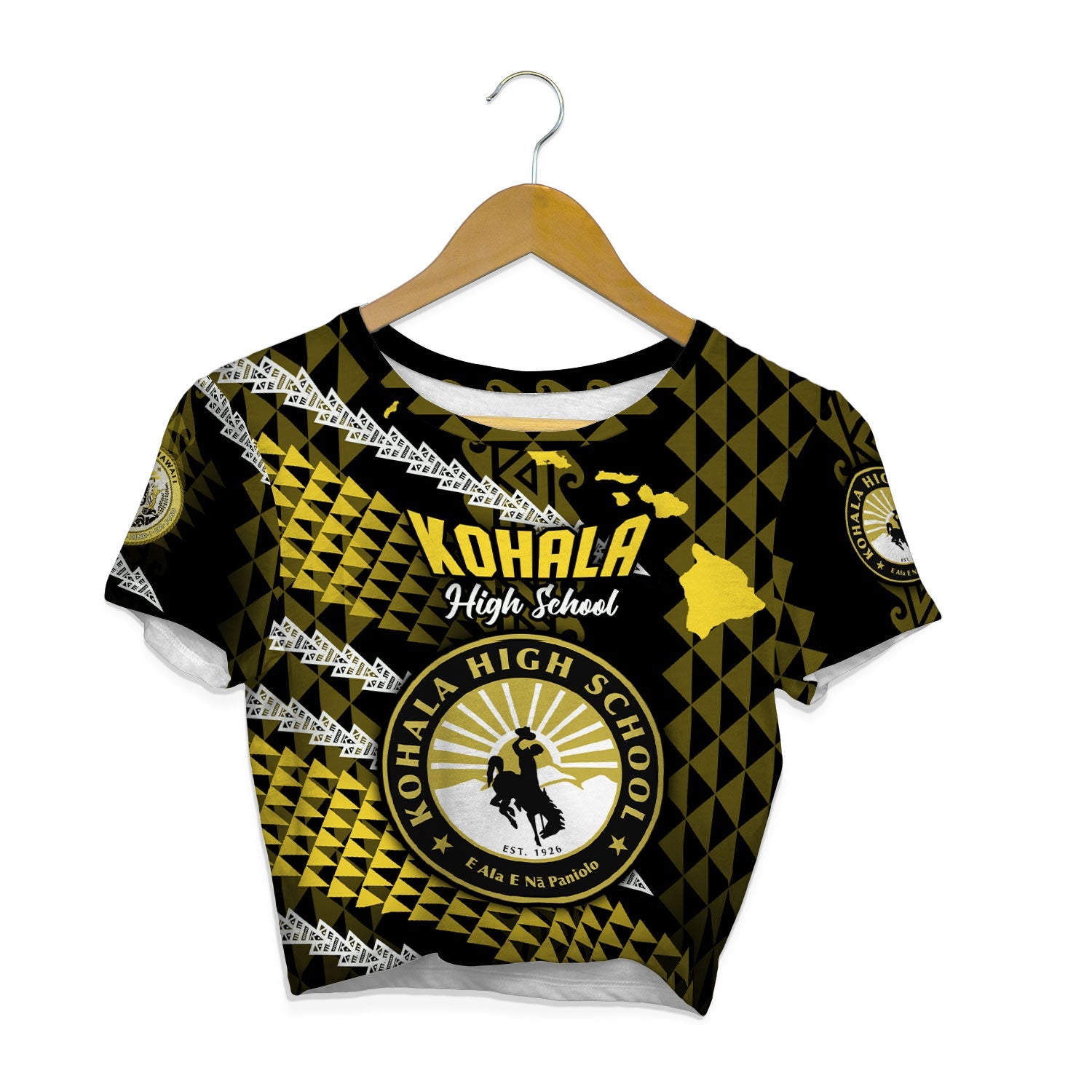 Hawaii Kohala High School Custom Croptop T Shirt Map Style