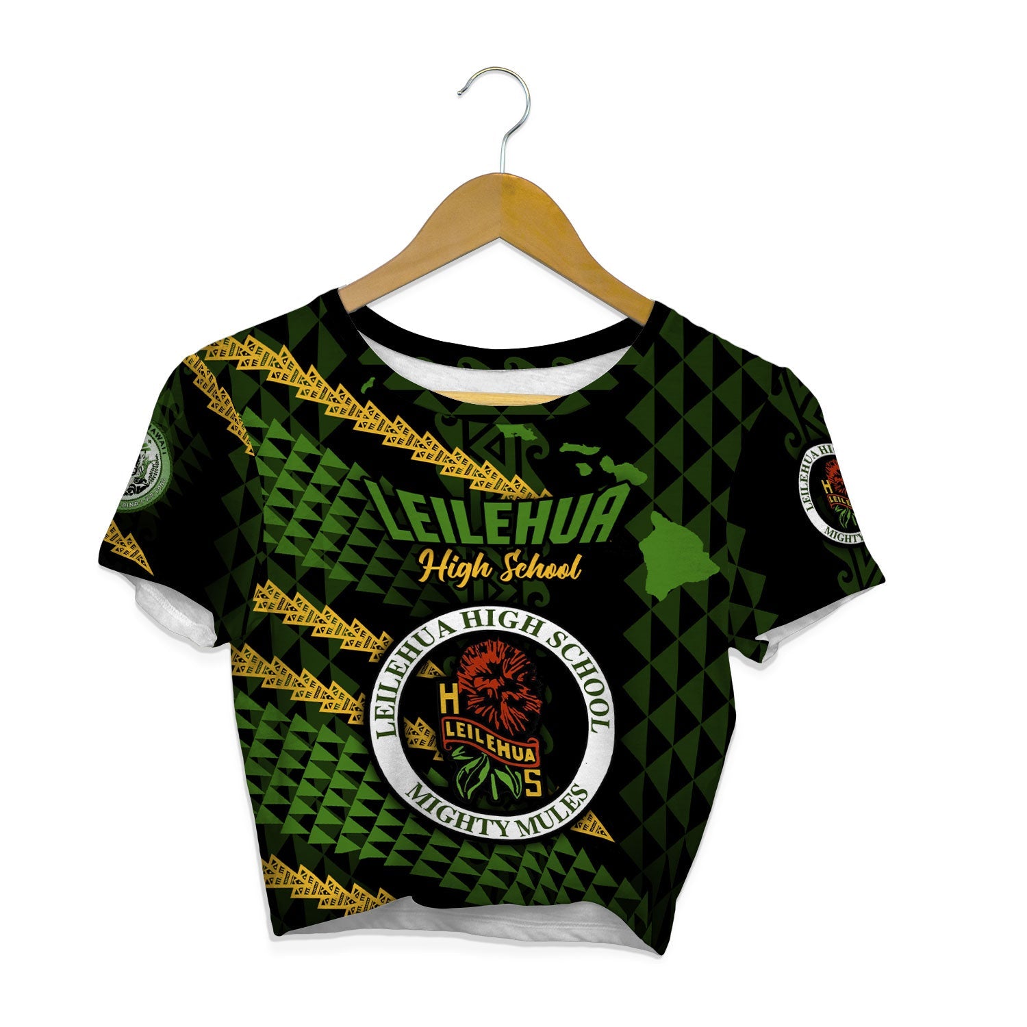 Hawaii Leilehua High School Custom Croptop T Shirt Map Style