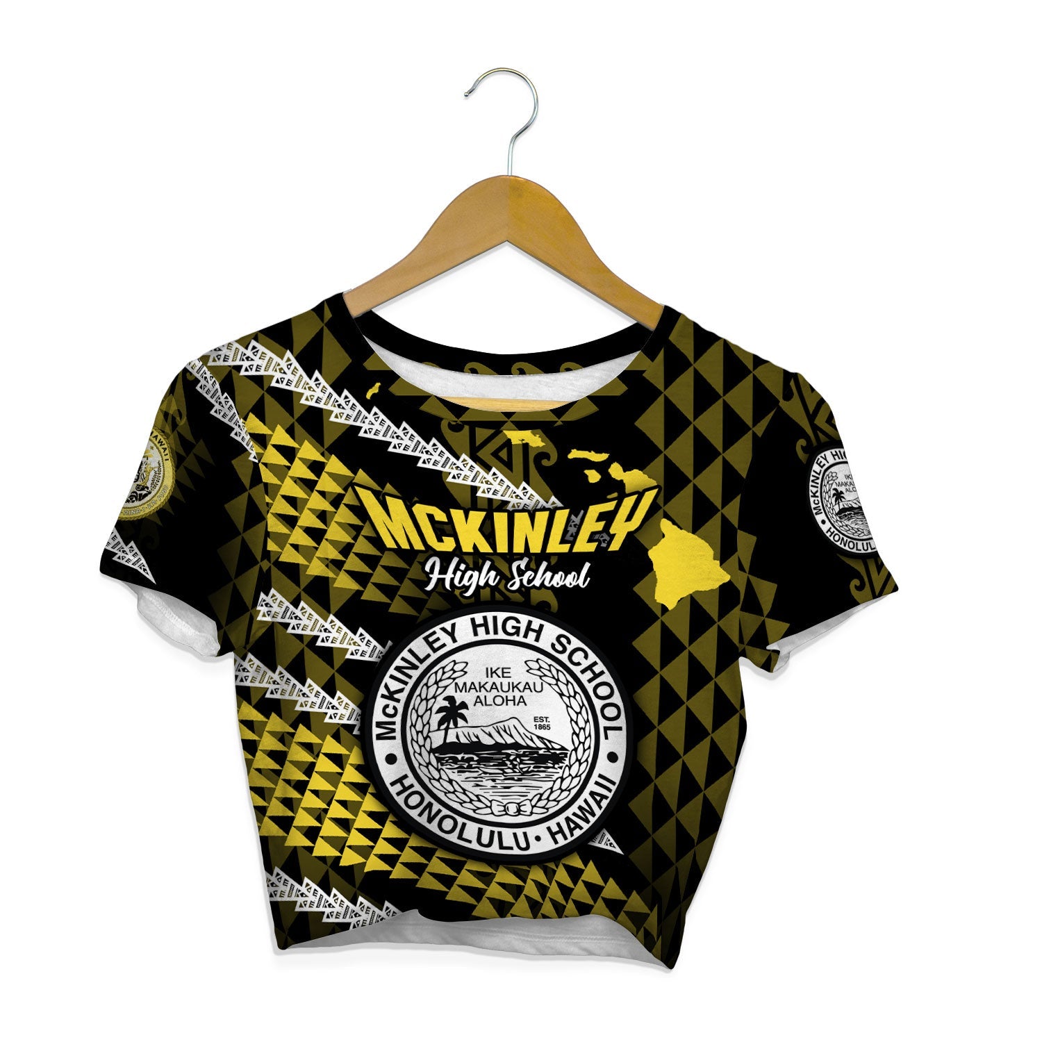 Hawaii President William McKinley High School Custom Croptop T Shirt Map Style