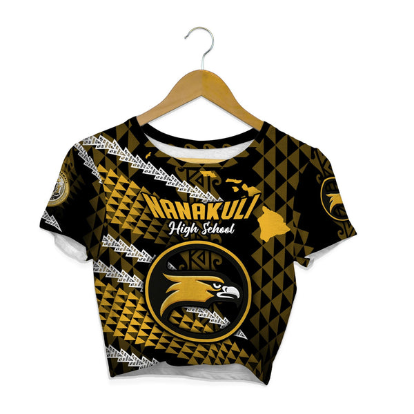 Hawaii Nanakuli High School Custom Croptop T Shirt Map Style