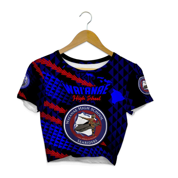 Hawaii Waianae High School Custom Croptop T Shirt Map Style