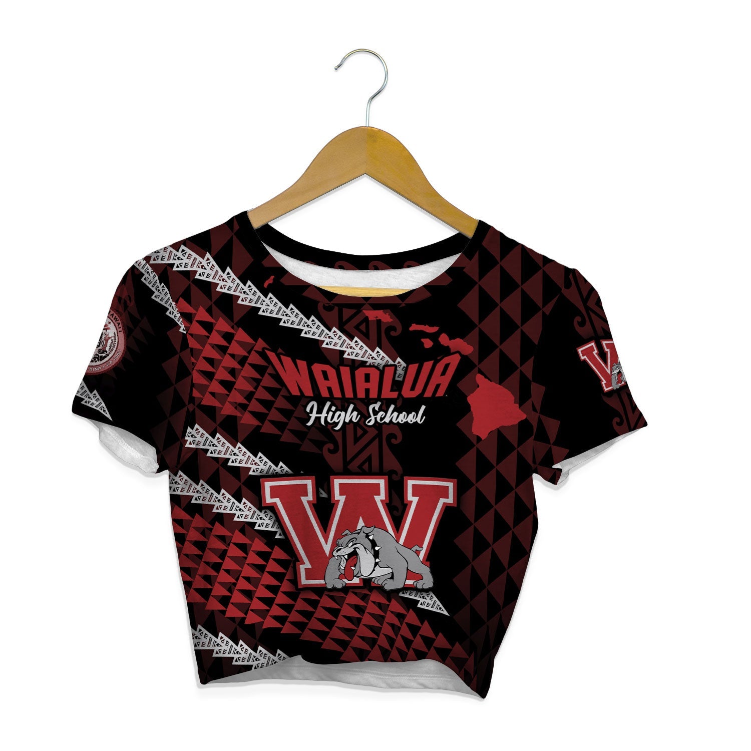 Hawaii Waialua High & Intermediate School Custom Croptop T Shirt Map Style