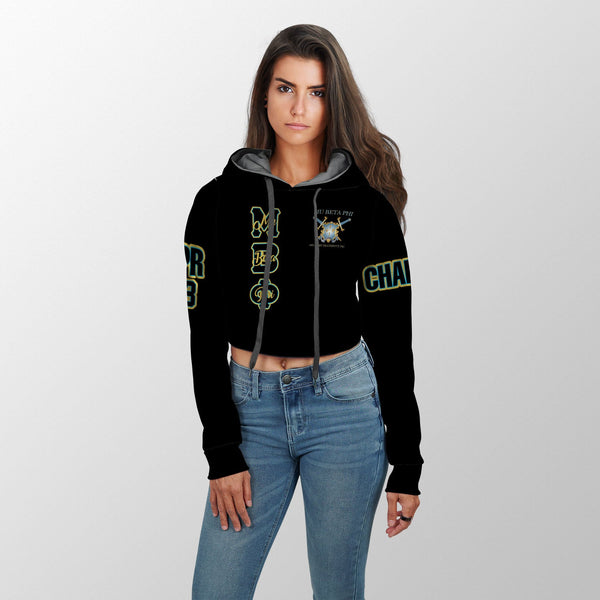 Fraternity Shirt - Personalized Mu Beta Phi Croptop Hoodie Original Black Style