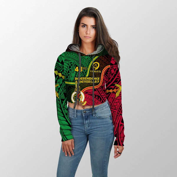 Vanuatu Croptop Hoodie Independence Day 43rd Anniversary Style