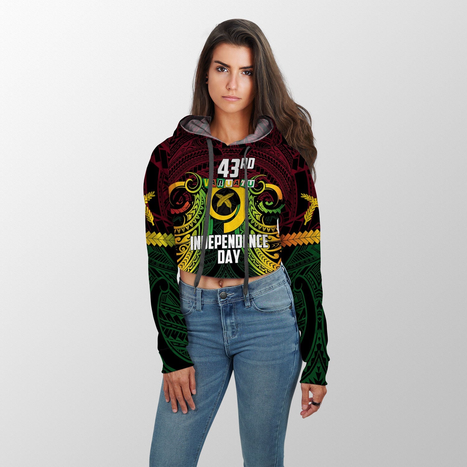 Vanuatu Croptop Hoodie Independence Day 43rd Anniversary Style 2