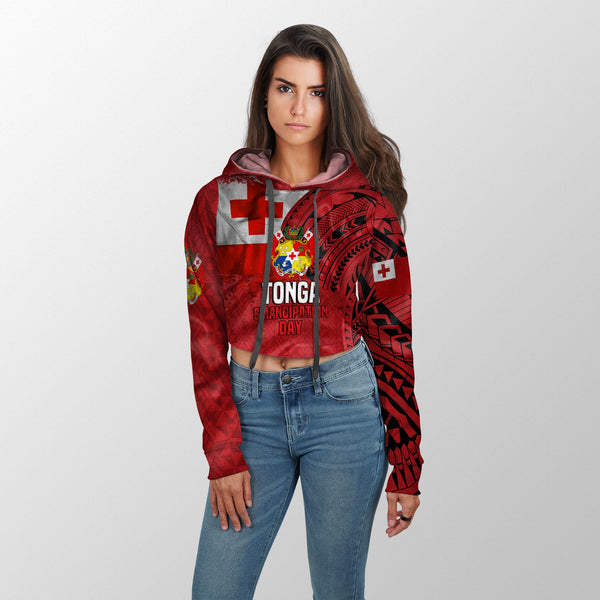 Tonga Independence Emancipation Day Croptop Hoodie