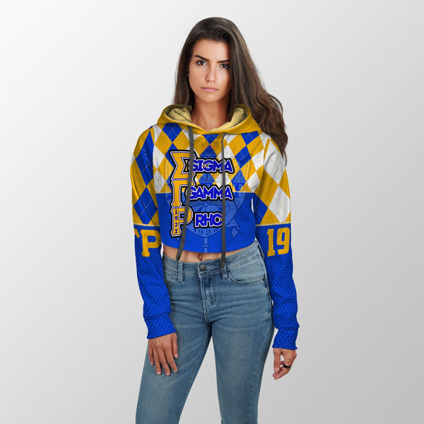 Sorority Shirt - Christmas Sigma Gamma Rho Girl Croptop Hoodie Rhombus Pattern Style