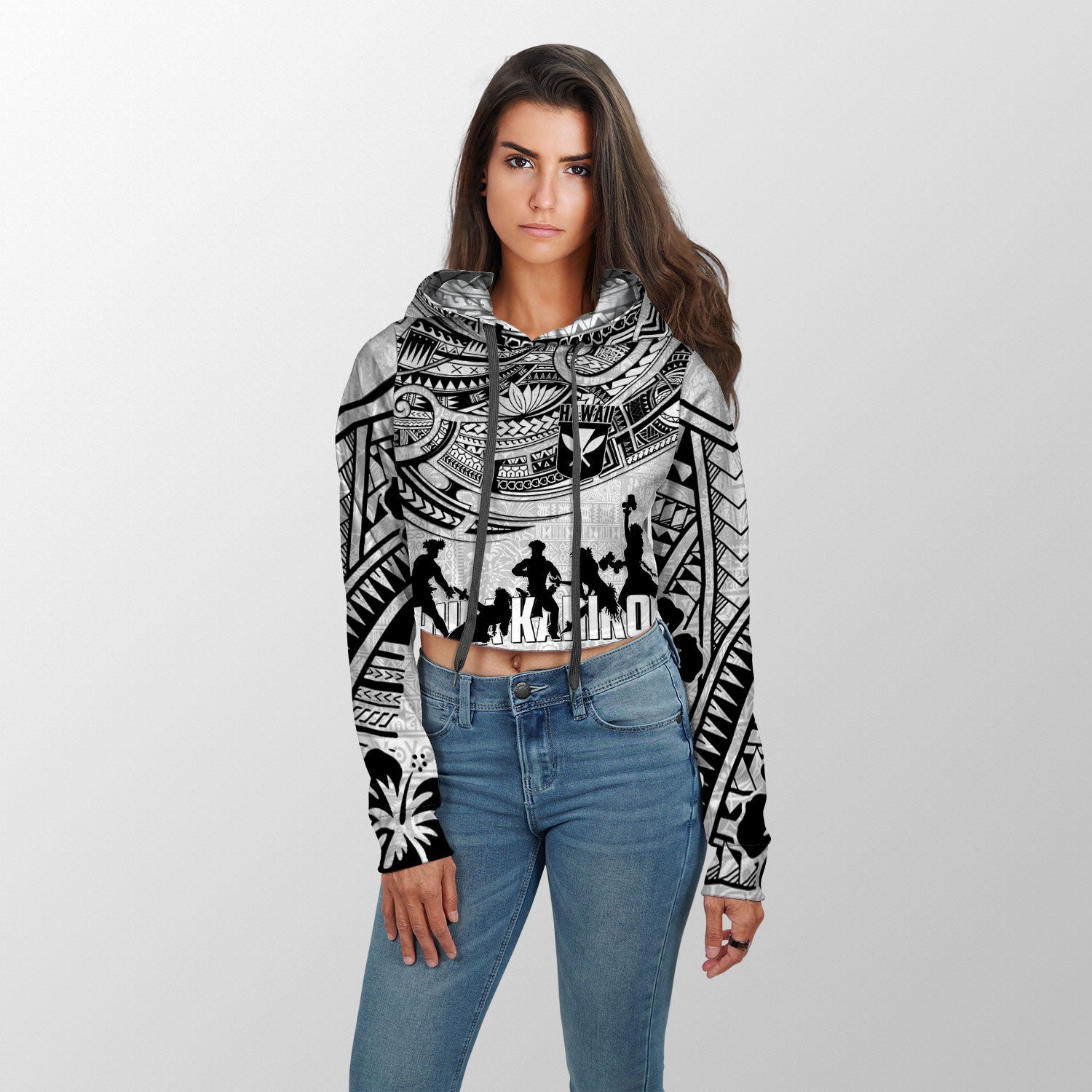 Hawaiian Hula Kahiko Croptop Hoodie