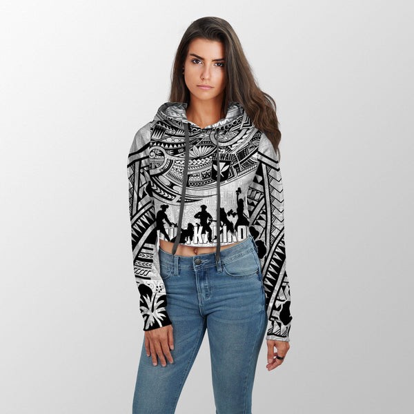 Hawaiian Hula Kahiko Croptop Hoodie