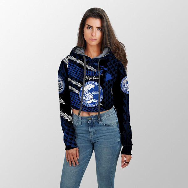 Hawaii Kailua High School Custom Croptop Hoodie Map Style