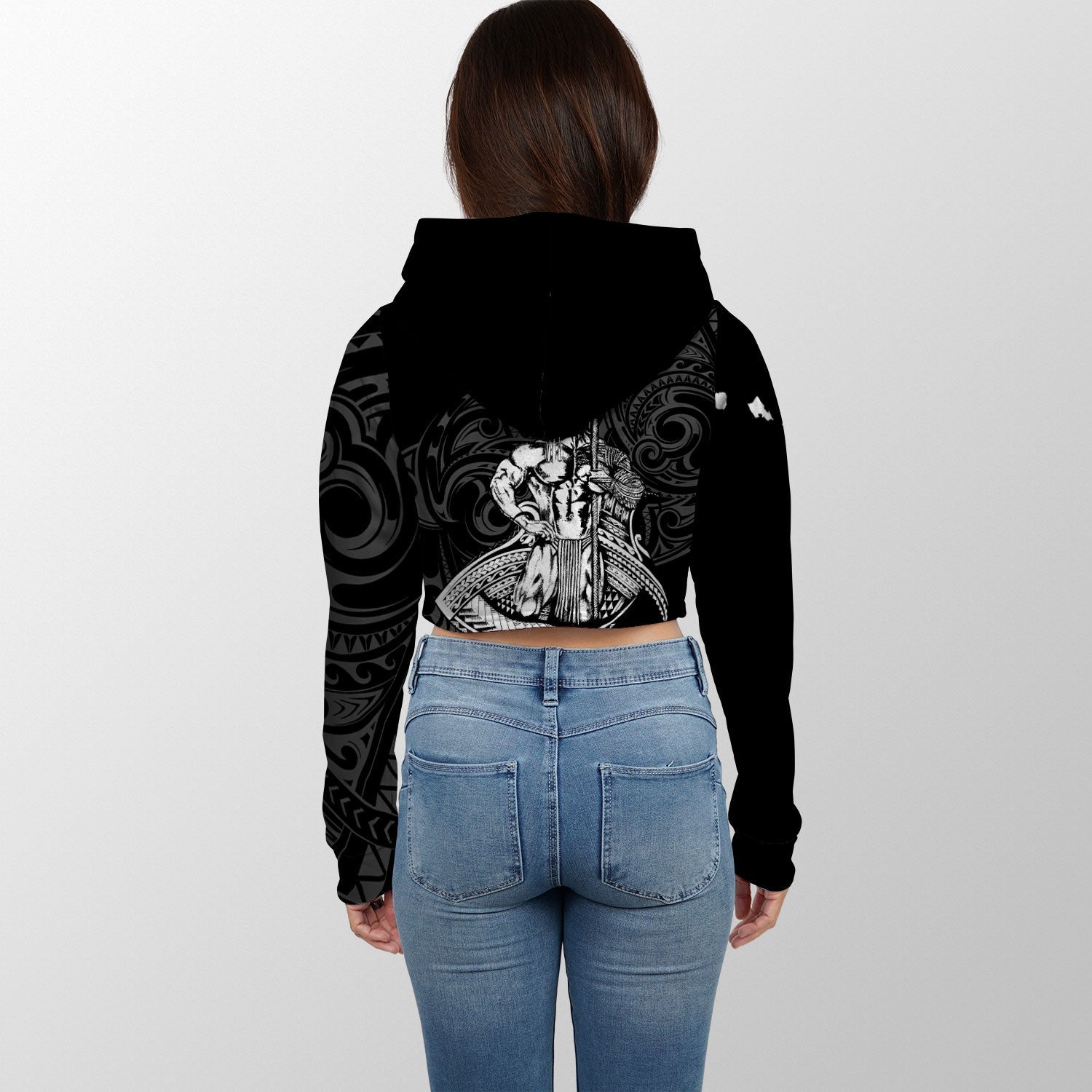 Hawaii Ikaika Warrior Croptop Hoodie Polynesian Style