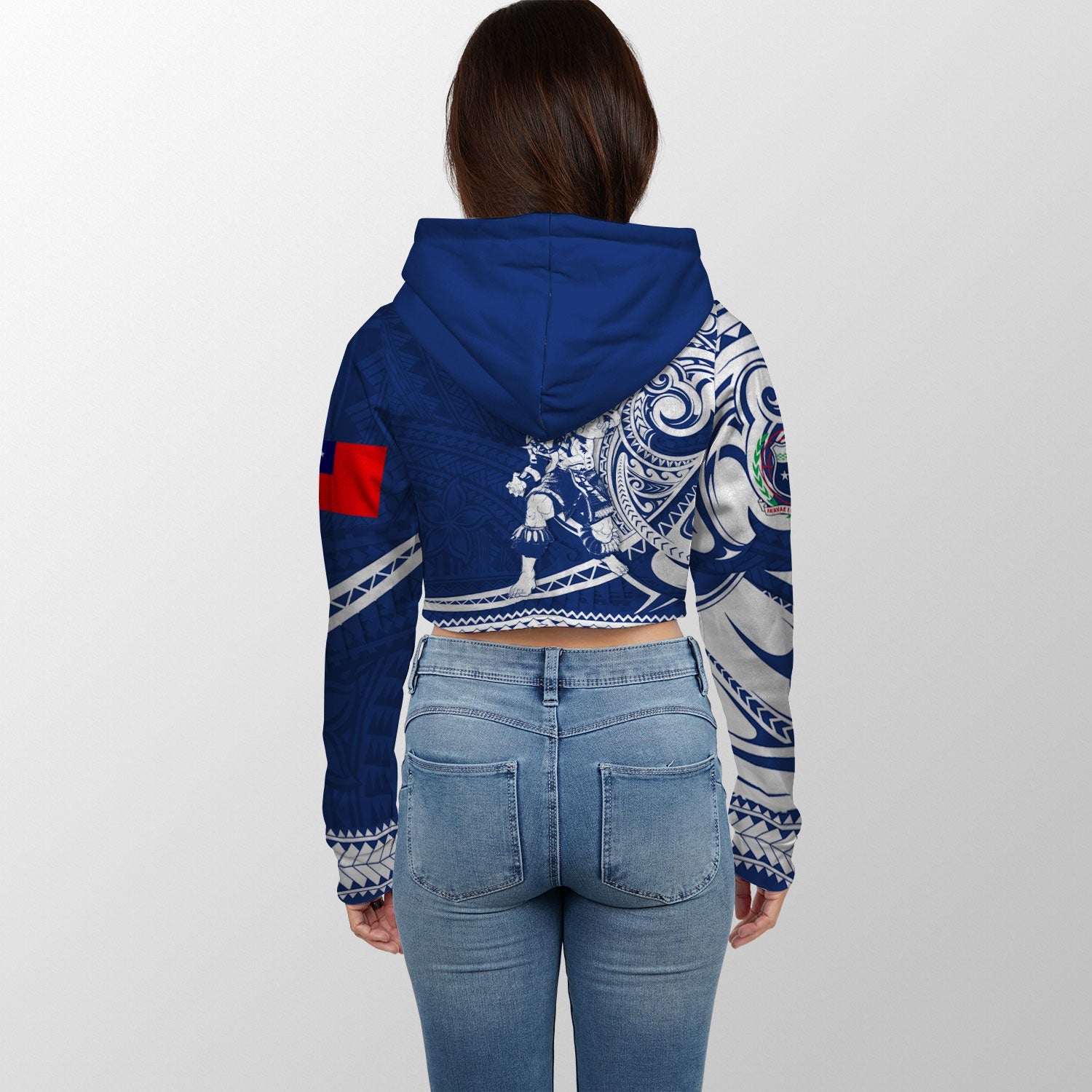 Custom Samoa Croptop Hoodie Warrior Ula Nifo Style