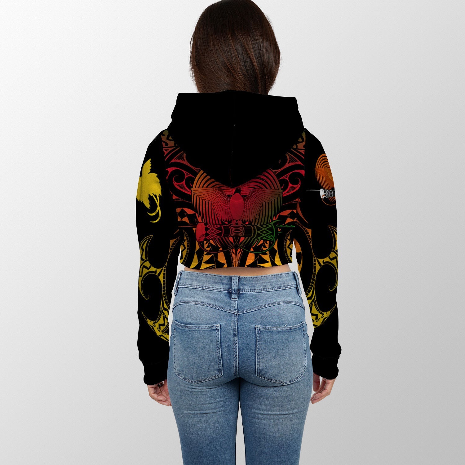 Papua New Guinea Croptop Hoodie Unity In Diversity Motto