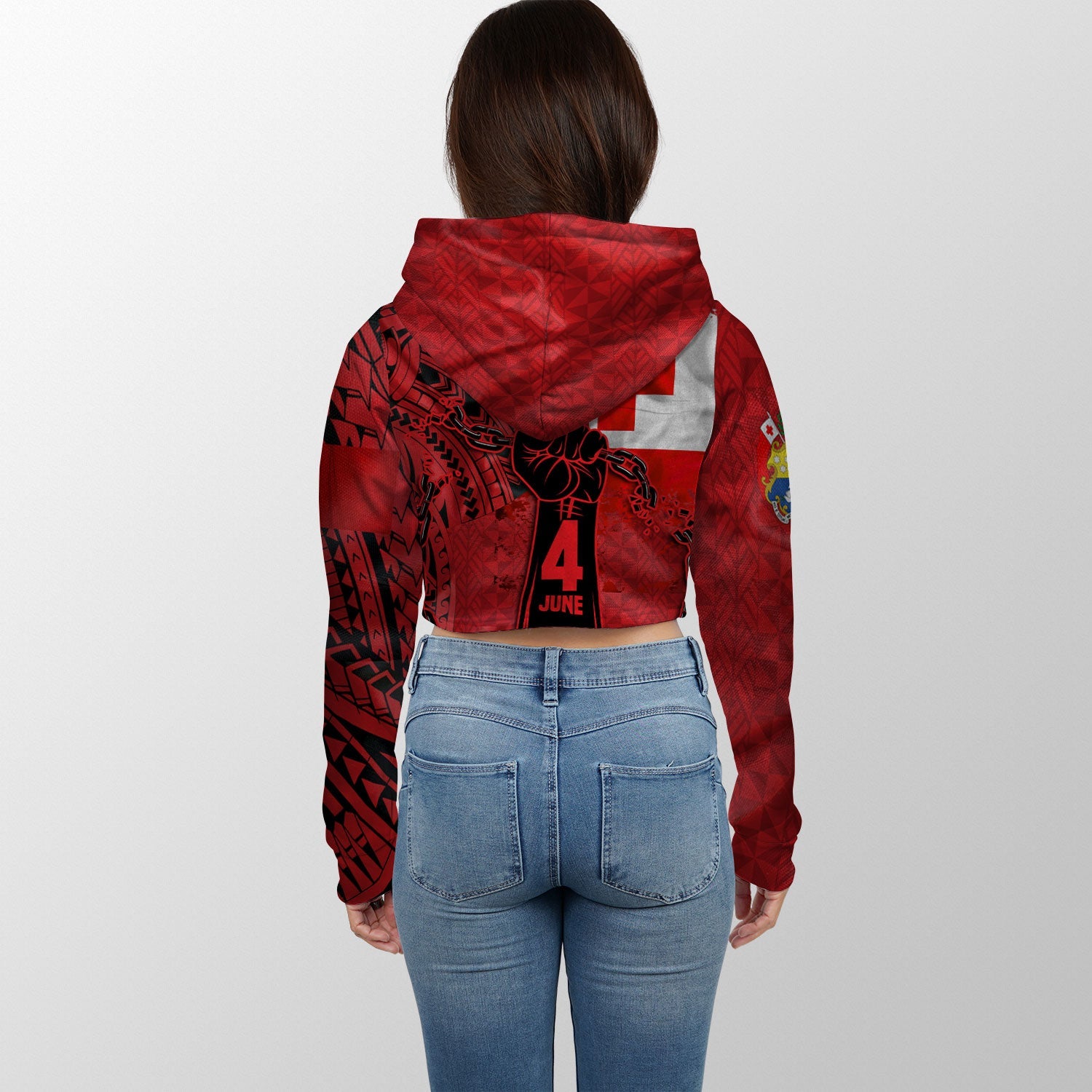 Tonga Independence Emancipation Day Croptop Hoodie