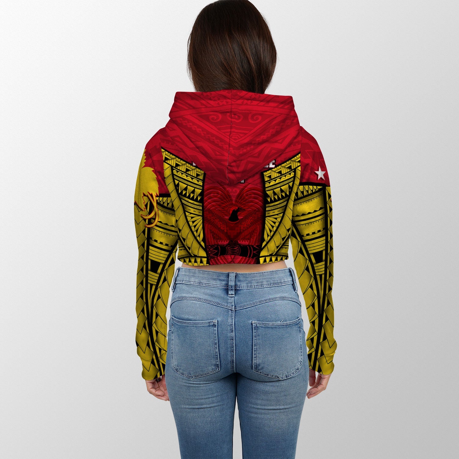 Papua New Guinea Independence Day Croptop Hoodie Raggiana Bird of Paradise Style