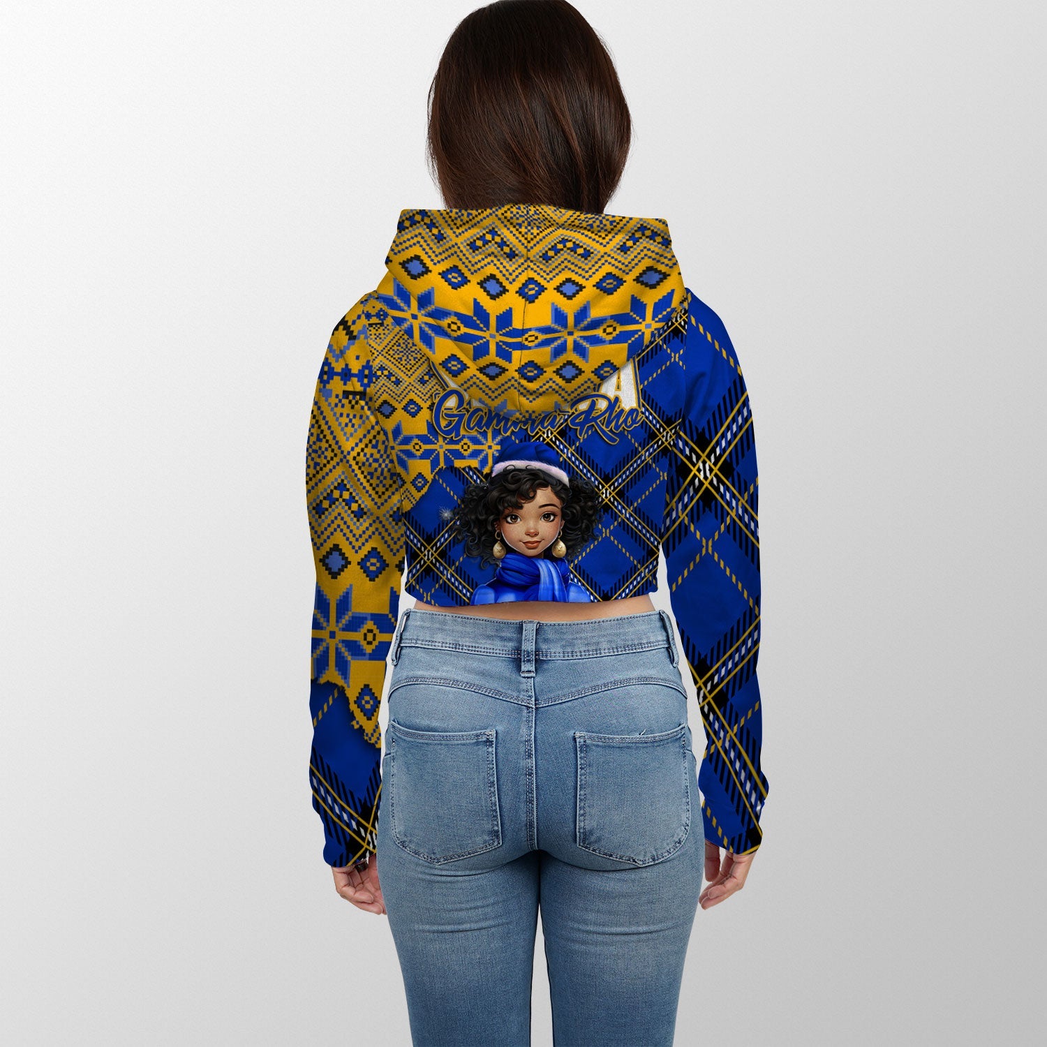 Sorority Shirt - Christmas Sigma Gamma Rho Girl Croptop Hoodie Plaid Background Style