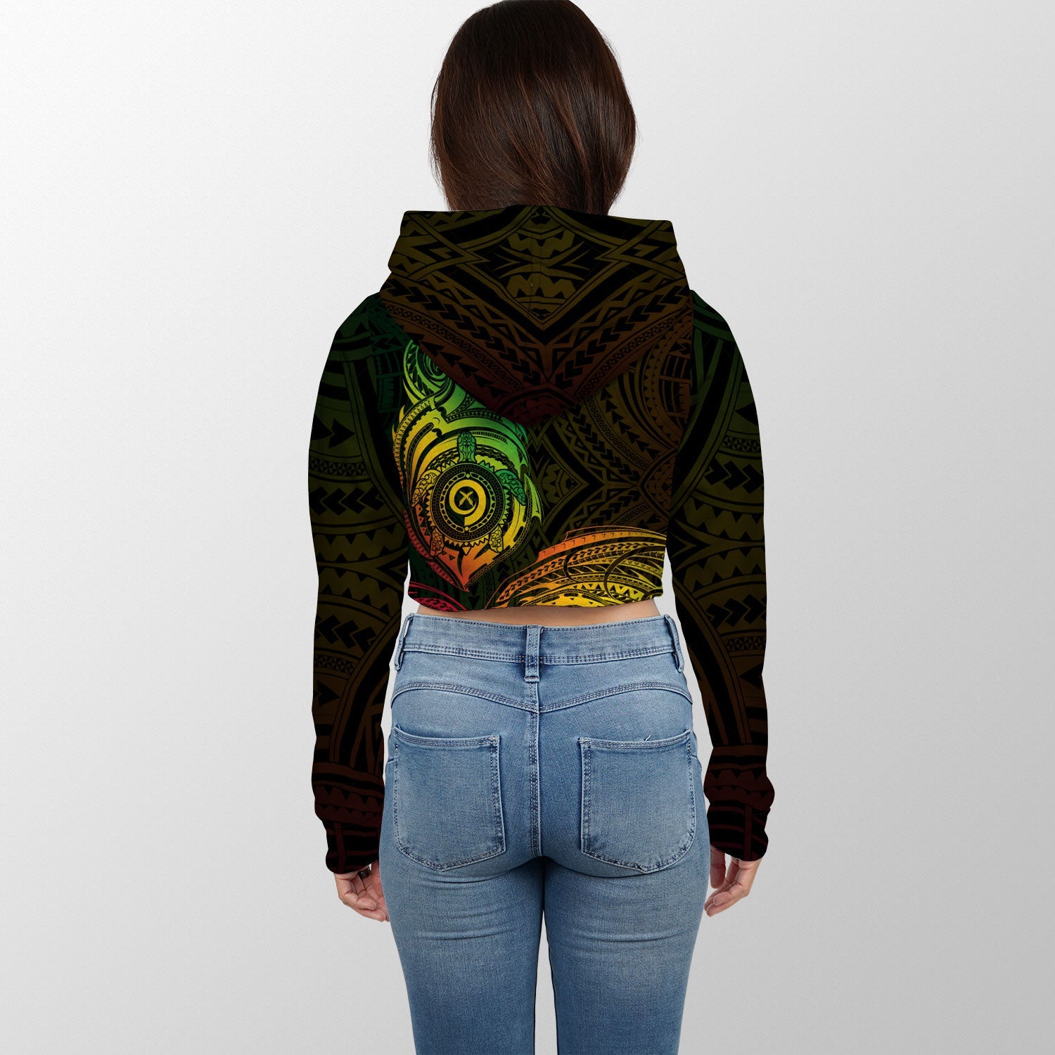 Vanuatu Croptop Hoodie Polynesian Reggae Style