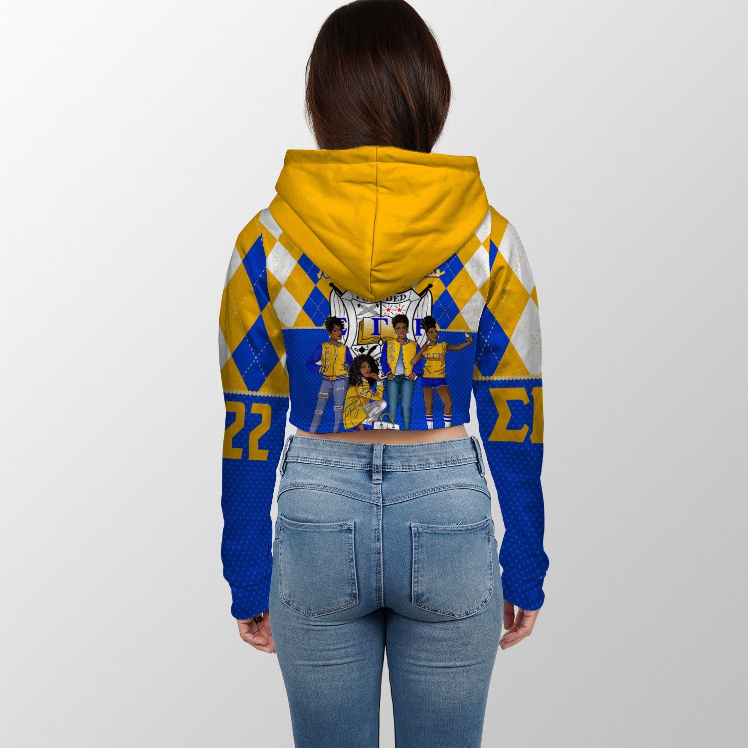 Sorority Shirt - Christmas Sigma Gamma Rho Girl Croptop Hoodie Rhombus Pattern Style