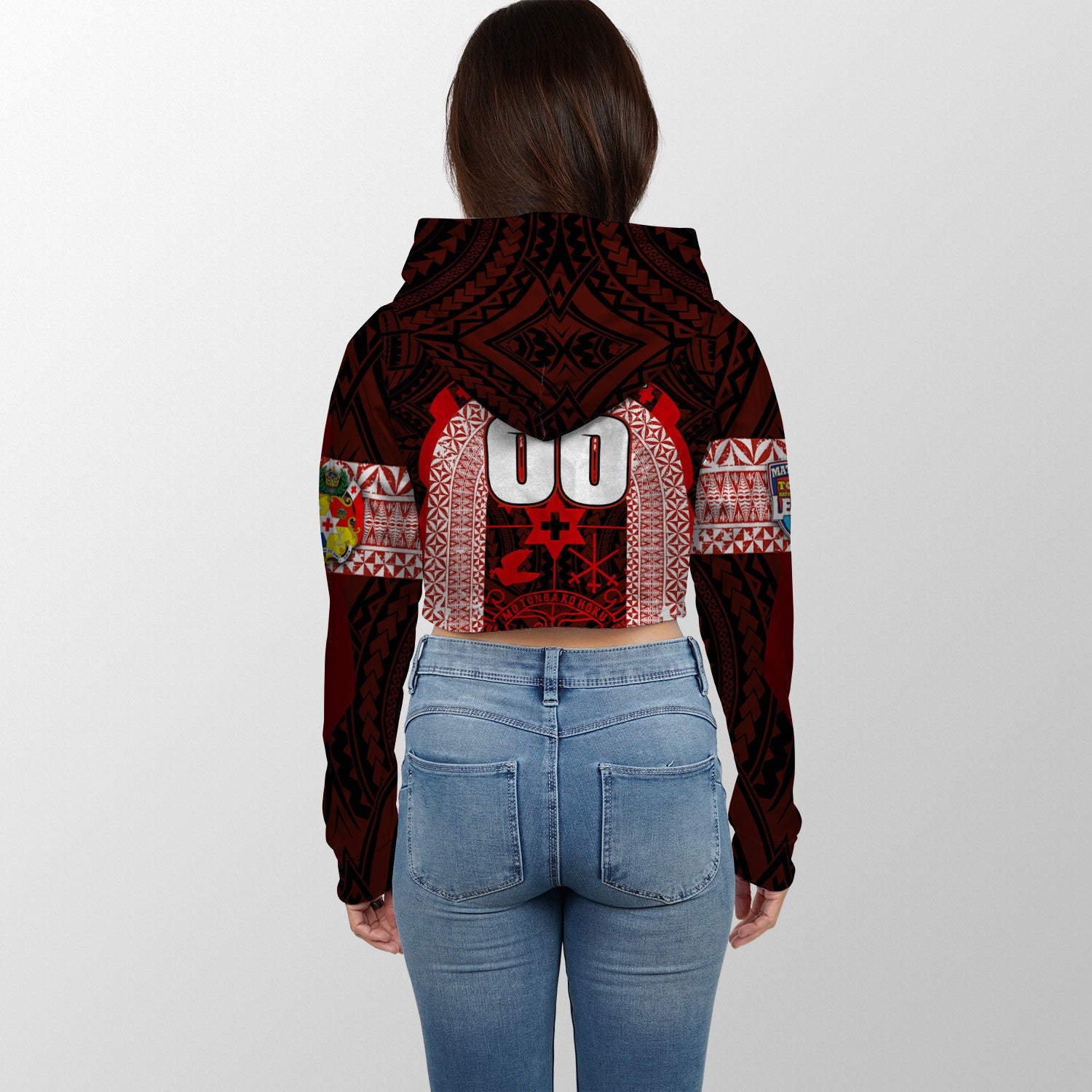 Custom Tonga Mate Ma'a Rugby League Croptop Hoodie