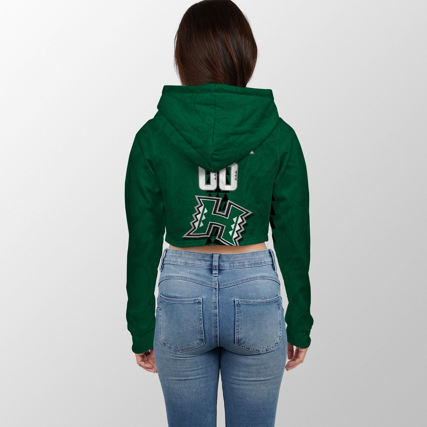 Custom Hawaii Rainbow Warriors Rugby Croptop Hoodie