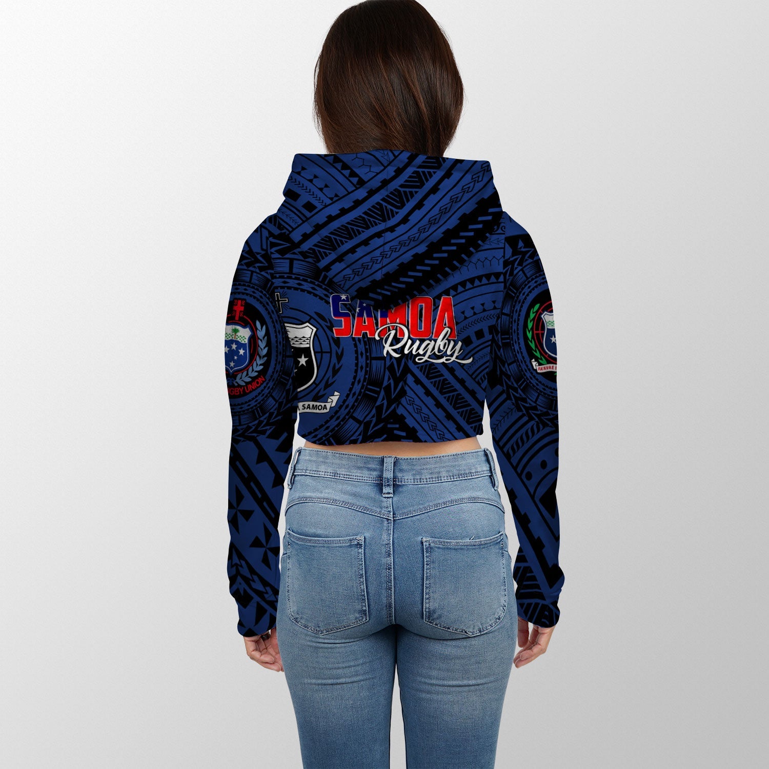 Samoa TOA Rugby Croptop Hoodie Ulafala Style