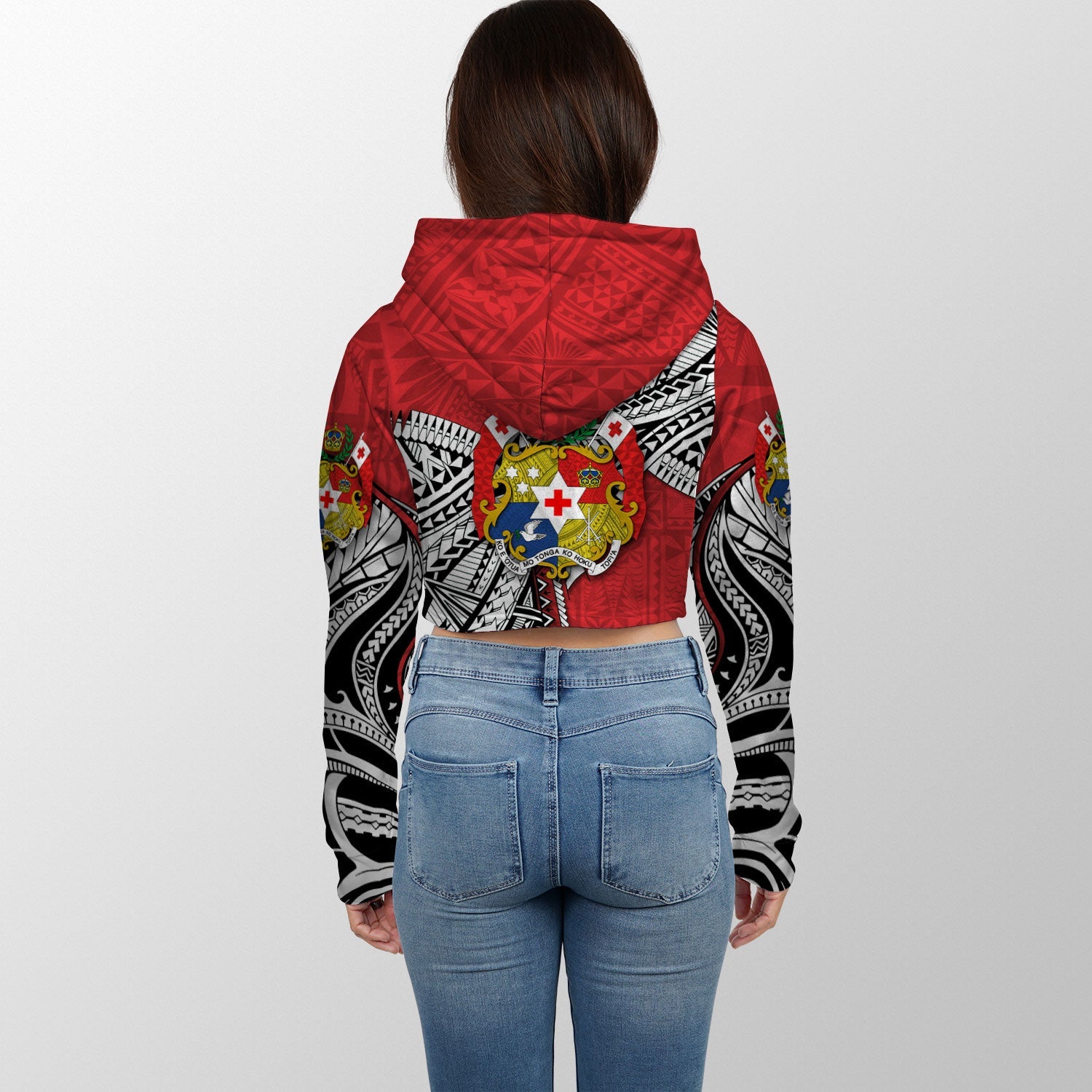 Custom Tonga Vava'u Lahi Coat Of Arms Croptop Hoodie