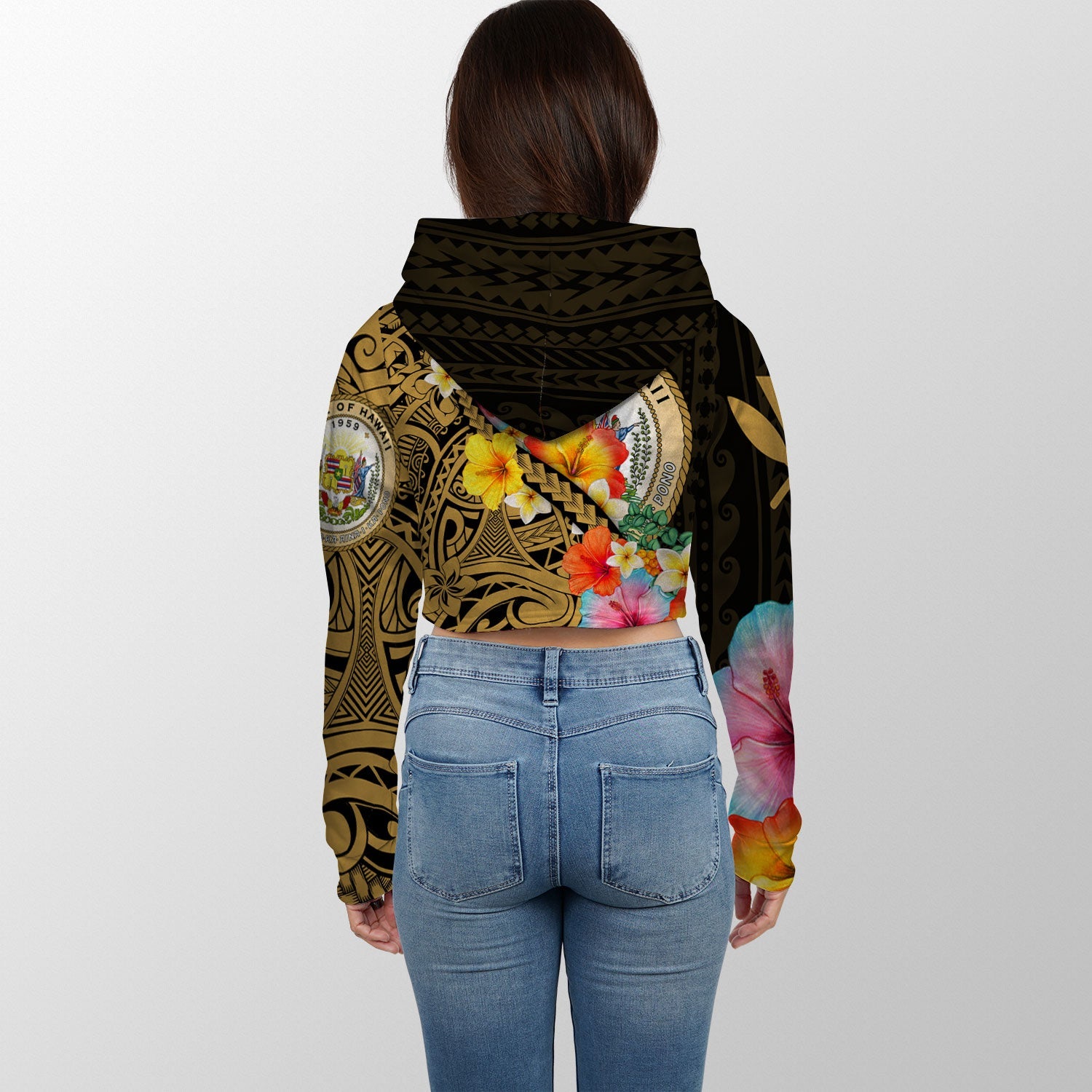 Hawaii Day King Kamehameha Croptop Hoodie