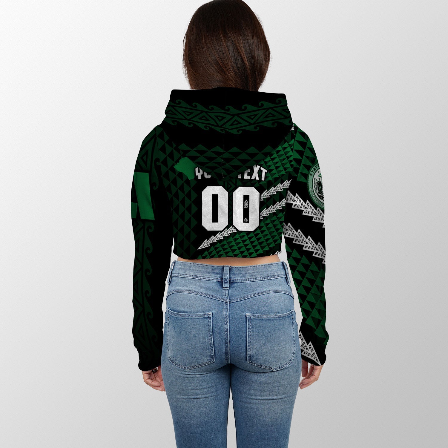 Hawaii Aiea High School Custom Croptop Hoodie Map Style