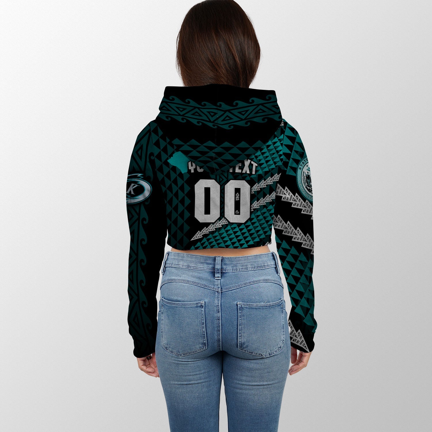 Hawaii Kapolei High School Custom Croptop Hoodie Map Style