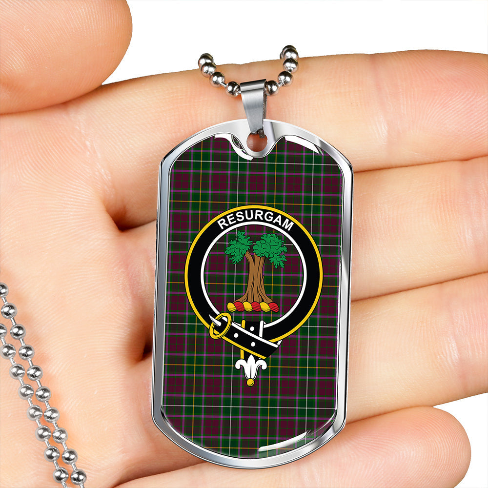 Crosbie Clan Badge Classic Tartan Dog Tag Necklace