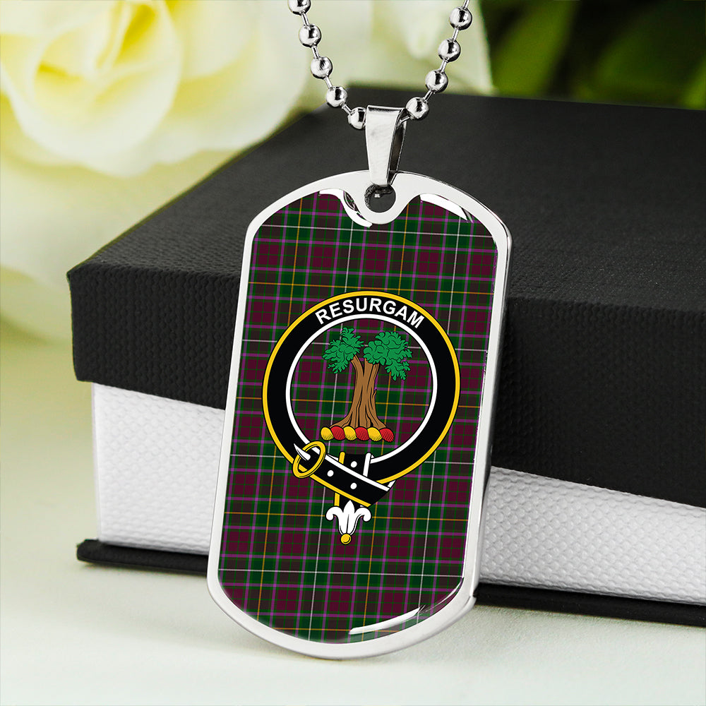 Crosbie Clan Badge Classic Tartan Dog Tag Necklace