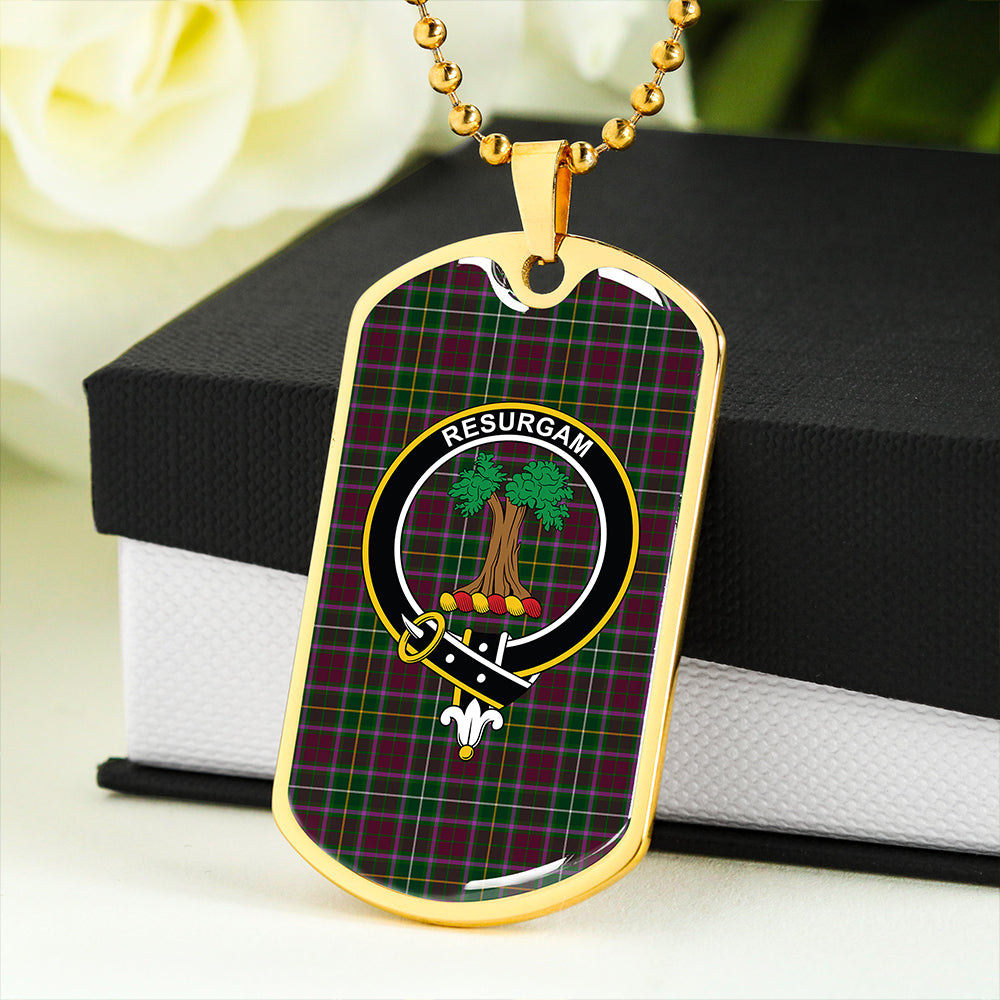 Crosbie Clan Badge Classic Tartan Dog Tag Necklace
