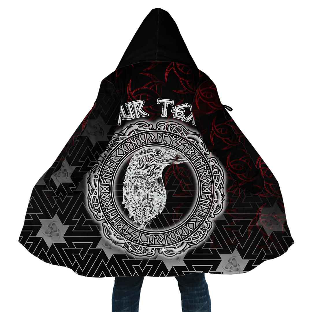 Custom Viking Hooded Coat Crow Black Special Style