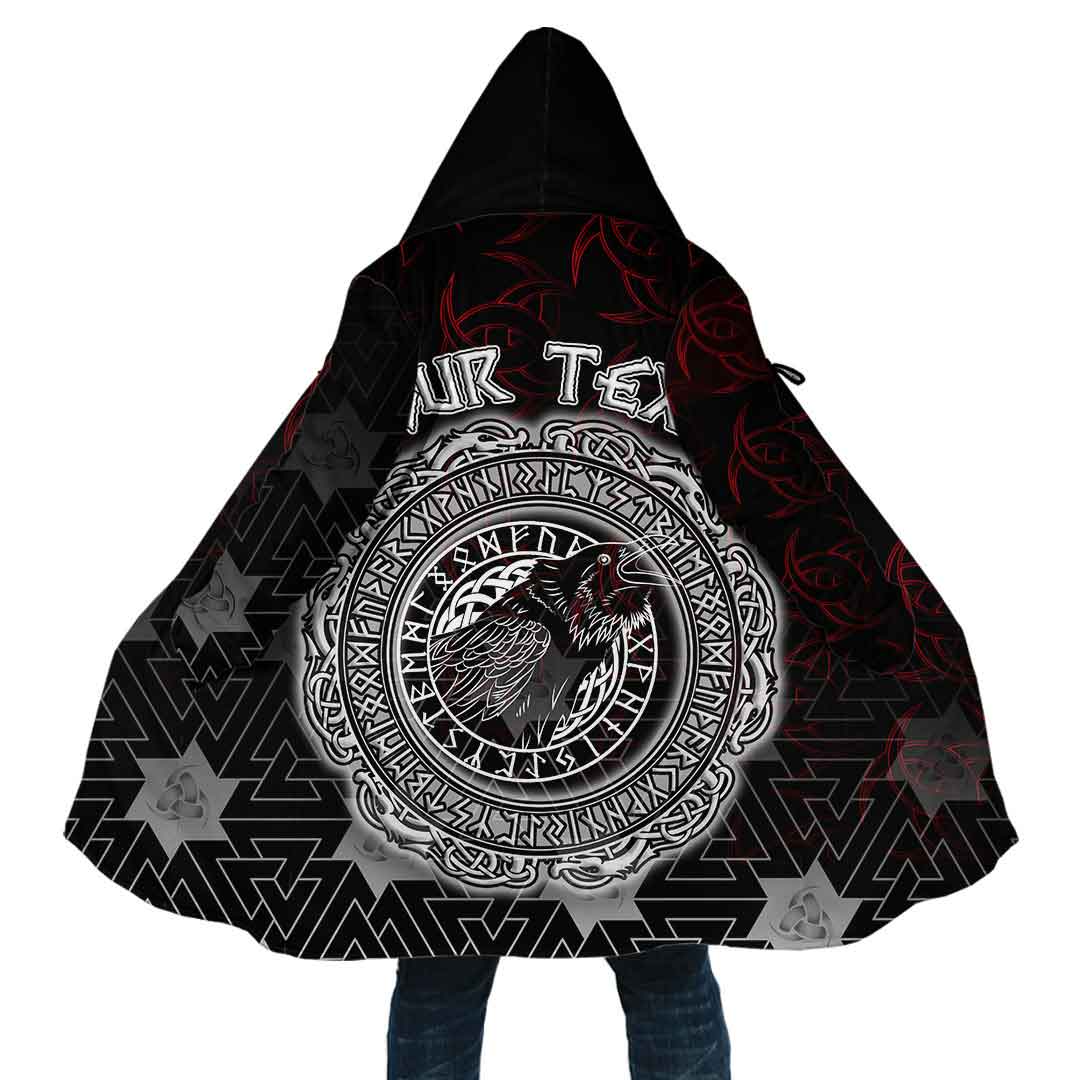 Custom Viking Hooded Coat Crows Scandinavian Runes Special Style